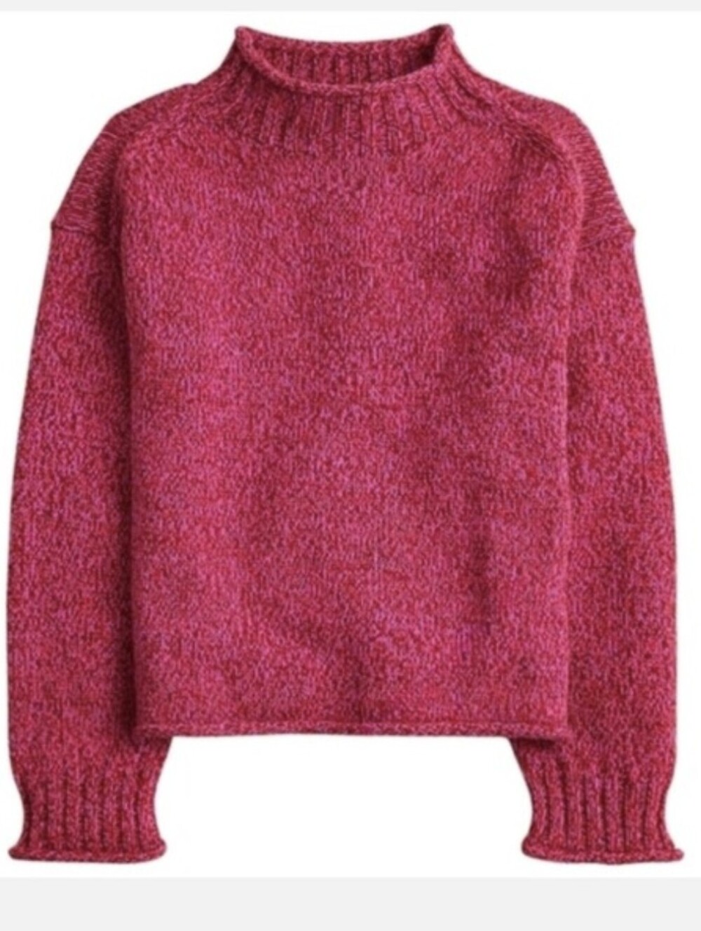 J. Crew Raspberry Pink Rollneck Sweater